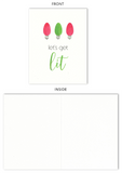 Let's Get Lit Light Bulb Christmas Holiday Card