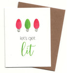Let's Get Lit Light Bulb Christmas Holiday Card