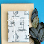 Chemistry/Science-Themed Roll of Gift Wrap  (Vintage Chemistry Experiments, Folded Flat 24" x 72")