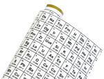 Chemistry Periodic Table of Elements Science Themed Roll of Gift Wrap  (24" x 72")