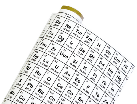 Chemistry Periodic Table of Elements Science Themed Roll of Gift Wrap  (24" x 72")