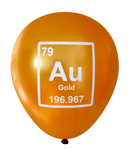 Latex Party Balloons by Nerdy Words, Periodic Table Element Au Gold Funny Science