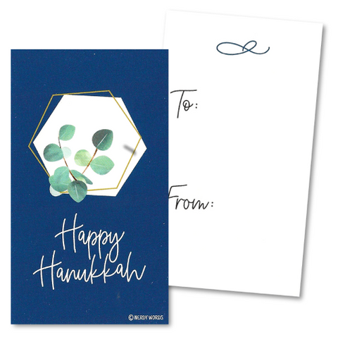 Wallet-Sized Hanukkah Holiday Tags with Mini Envelopes (24 Pcs) 
