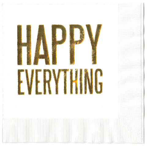 Happy Everything Gold Foil-Stamped Cocktail Napkins