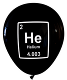 Latex Party Balloons by Nerdy Words, Periodic Table Element He Helium Science Chemistry Scientist  Black
