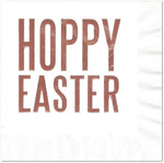 Hoppy Easter Cocktail Beverage Napkins (20 pcs) Rose Gold Foil Stamped Party Decorations by Nerdy Words