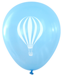 Latex Party Balloons by Nerdy Words, Hot Air Transportation Birthday Gender Reveal Blue Boy
