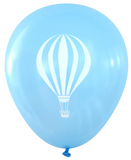 Latex Party Balloons by Nerdy Words, Hot Air Transportation Birthday Gender Reveal Blue Boy