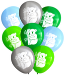 Latex Party Balloons by Nerdy Words, Koala, Greens, Gray and Blue Australia