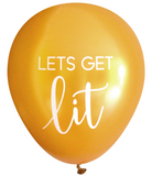 Latex Party Balloons by Nerdy Words, Lets Get Lit Celebration Celebrate Gold