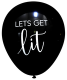 Latex Party Balloons by Nerdy Words, Lets Get Lit Celebration Celebrate Black