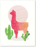 Llama All Occasion Blank Note Card (1 Card) - Size 4.25" X 5.5" 