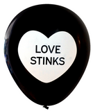 Latex Party Balloons by Nerdy Words, Love Stinks Divorce Anti-Valentine Black