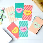Mini Millennial Conversation Heart Valentines (Set of 24, Wallet-Sized Cards) for Valentine's Day 