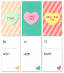 Mini Millennial Conversation Heart Valentines (Set of 24, Wallet-Sized Cards) for Valentine's Day 