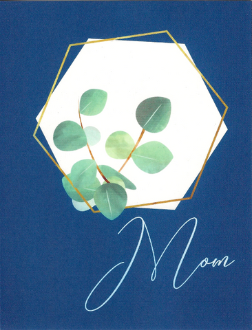 Eucalyptus Greenery Hexagonal Wreath Navy Mother's Day Card