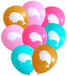 Latex Party Balloons in Narwhal Theme for Unicorn of the Sea Ocean Under the Sea Parties