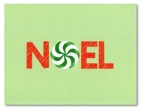Noel Peppermint Candy Christmas Card