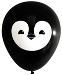 Latex Party Balloons by Nerdy Words, Penguin Winter Wonderland Birthday or Prom Party Black