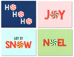 Peppermint Candy Themed Christmas/Holiday Cards  (Set of 12)