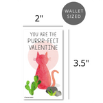 Mini Cat Dog Rabbit Fish Valentines (Set of 24, Wallet-Sized Cards) for Valentine's Day 
