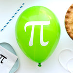 Latex Party Balloons with Pi symbol for International Pie Day or Math birthday graduation parties