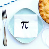 Pi Symbol Matte Black Foil-Stamped Cocktail Napkin for Math Graduation Parties