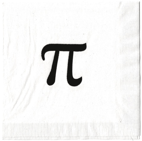 Pi Symbol Matte Black Foil-Stamped Cocktail Napkin for Math Graduation Parties