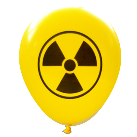 Latex Party Balloons with radioactive symbol physics vaccine vaccination zombie mad science parties