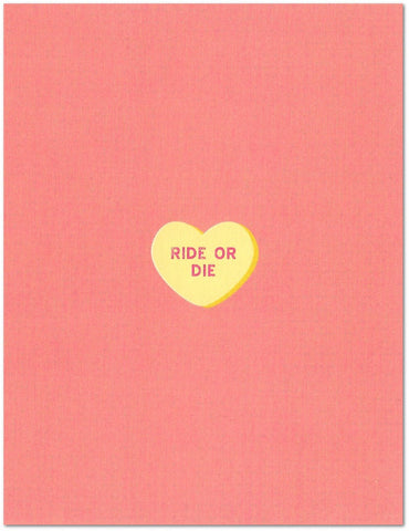 Ride or Die Conversation Heart Millennial Valentine's Day Card