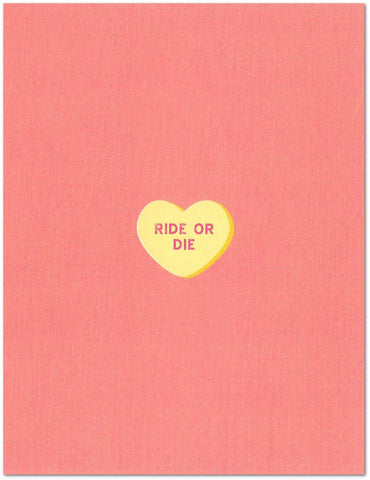 Ride or Die Conversation Heart Millennial Valentine's Day Card
