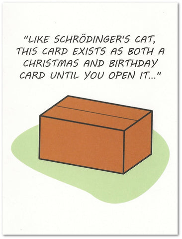 Schrodinger's Cat Science Card for Christmas/Valentine's Day/Birthday
