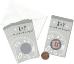 X or Y Chromosome Science Gender Reveal Mini Scratch Cards (Pack of 24, Red-Girl-XX)