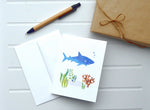 Shark All Occasion Blank Note Cards - Size 4.25" X 5.5"  (Set of 10)