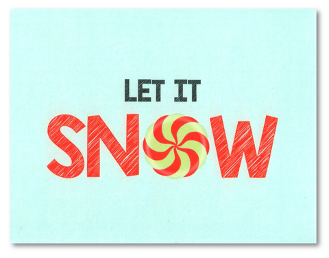 Let It Snow Peppermint Candy Christmas Card