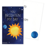 Mini Outer Space Pun Joke Valentines (Set of 24, Wallet-Sized Cards) for Valentine's Day 