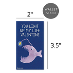 Mini Angler Fish Axolotl Tardigrade Aye Aye Valentines (Set of 24, Wallet-Sized) Strange Creature Cards for Valentine's Day 