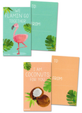 Mini Tropical Flamingo Pineapple Palm Leaf Coconut Valentines (Set of 24, Wallet-Sized Cards) for Valentine's Day 