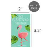 Mini Tropical Flamingo Pineapple Palm Leaf Coconut Valentines (Set of 24, Wallet-Sized Cards) for Valentine's Day 