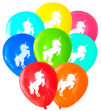Latex Party Balloons with unicorn in assorted colors