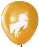 Latex Party Balloons with unicorn in gold