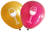 Latex Party Balloons with wine glass for Wine and Cheese or bachelorette engagement parties