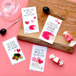 Mini Wine & Cheese Charcuterie Board Valentines (Set of 24, Wallet-Sized Cards) for Valentine's Day 