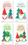 Wallet-Sized Gnome Christmas Holiday Tags with Mini Envelopes (24 Pcs) 